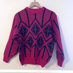 Icewool Alafoss Iceland Women’s Vintage Wool Sweater Size S Pullover Red